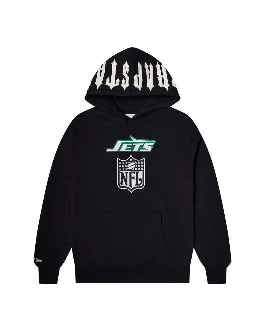 felpa con cappuccio trapstar x nfl jets - nera