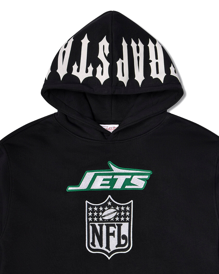 felpa con cappuccio trapstar x nfl jets - nera