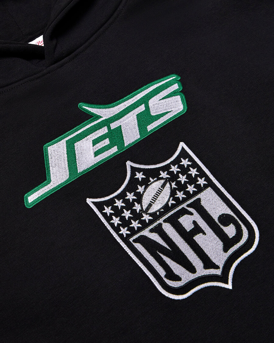 felpa con cappuccio trapstar x nfl jets - nera