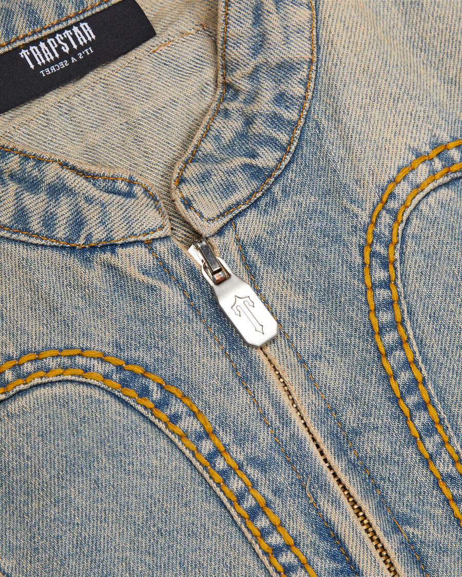 giacca da motocross in denim irongate - blu sabbia*
