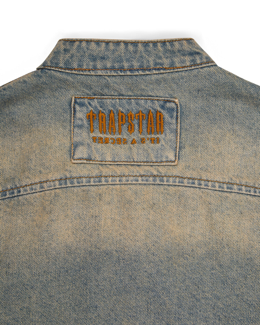 giacca da motocross in denim irongate - blu sabbia*