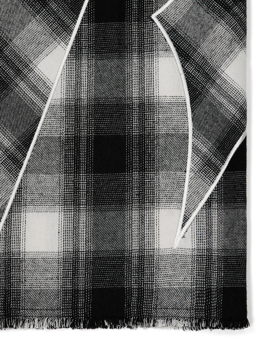 camicia in flanella con scritta - nera