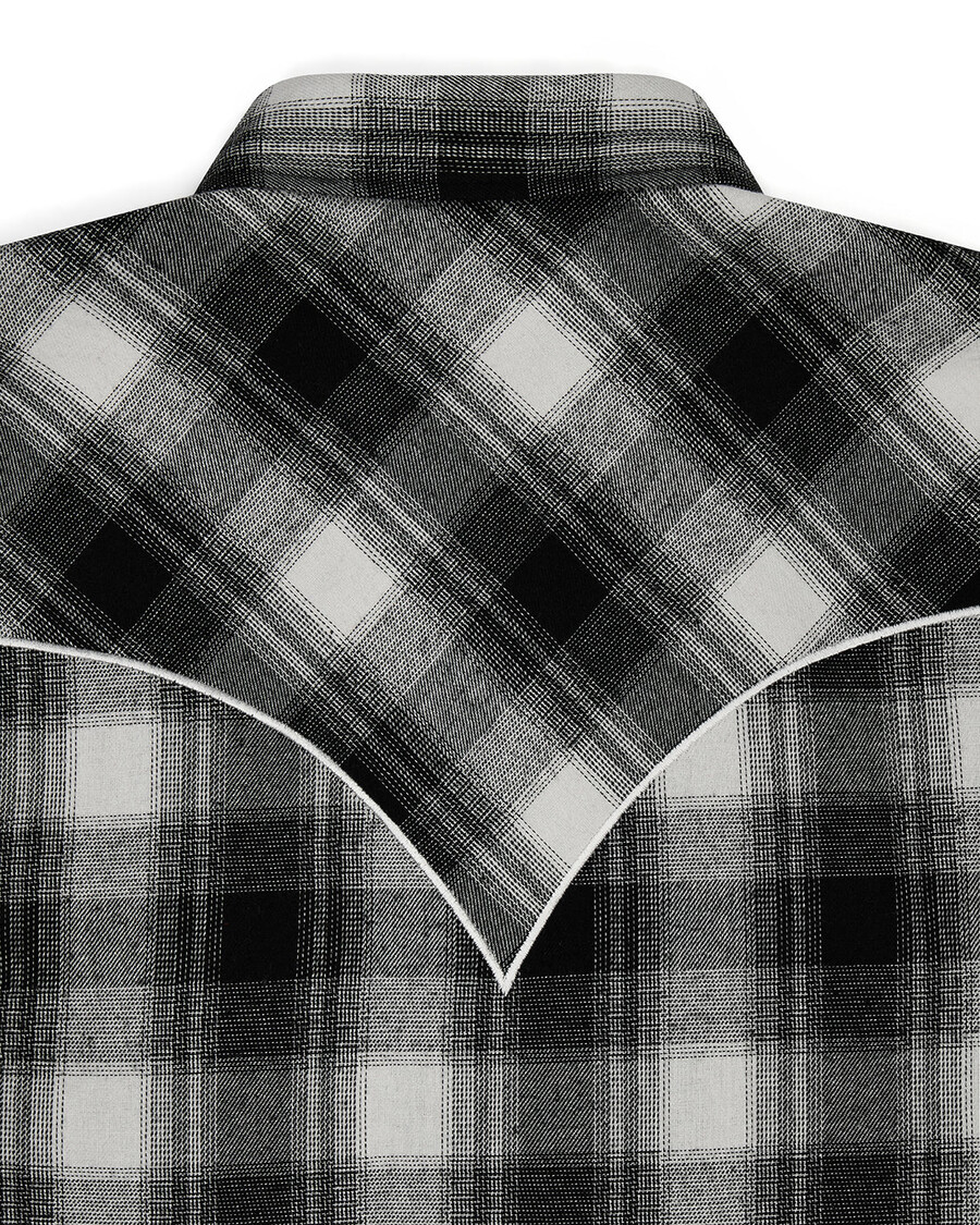 camicia in flanella con scritta - nera