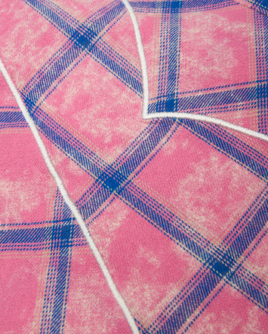 camicia in flanella con scritta - rosa