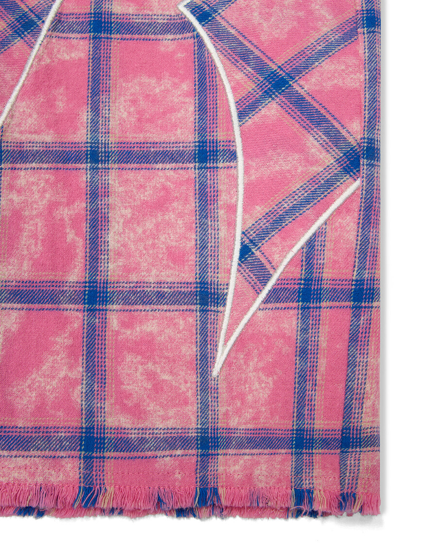 camicia in flanella con scritta - rosa
