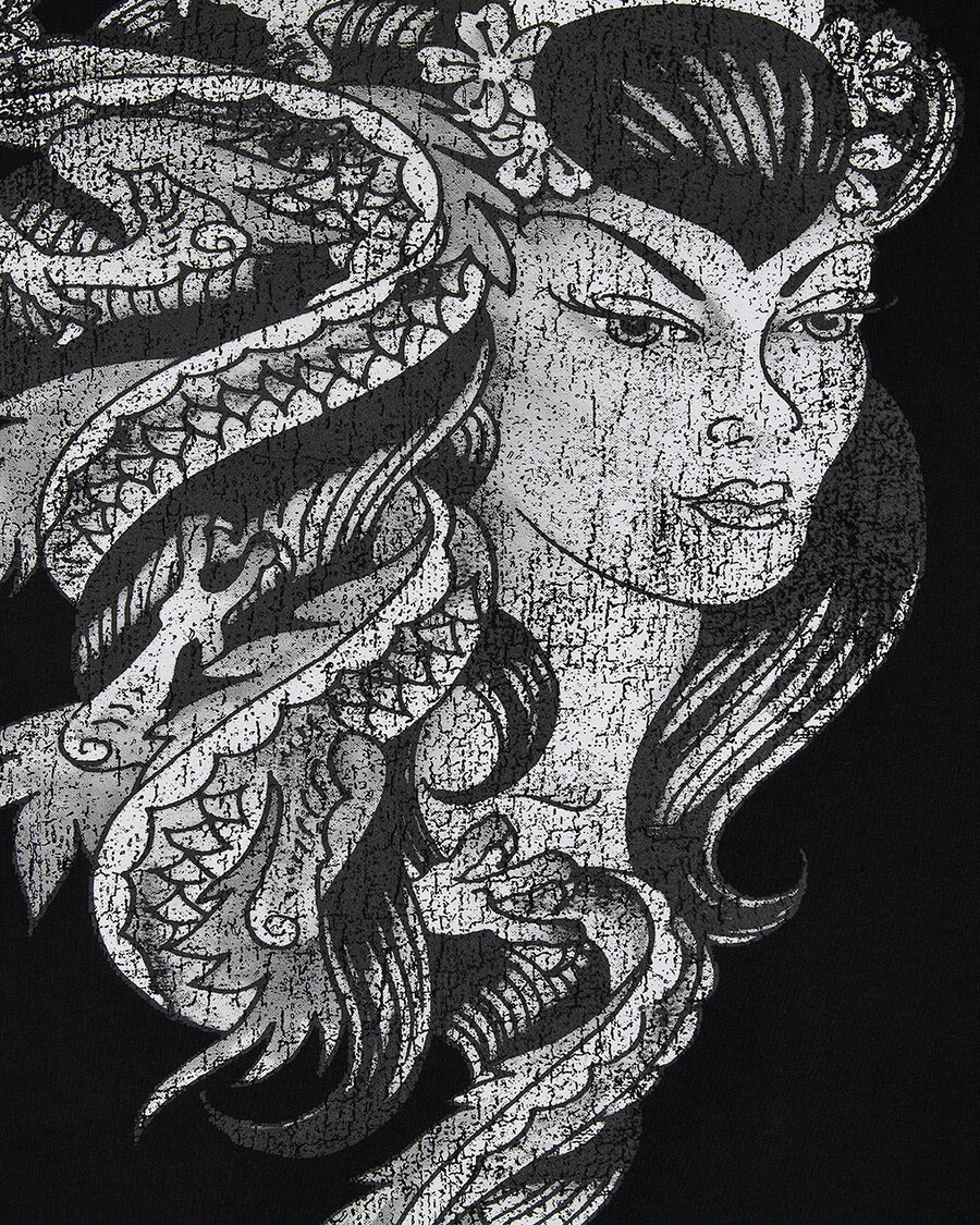 maglietta a maniche lunghe trapstar x ed hardy medusa - nero lavatomimetico
