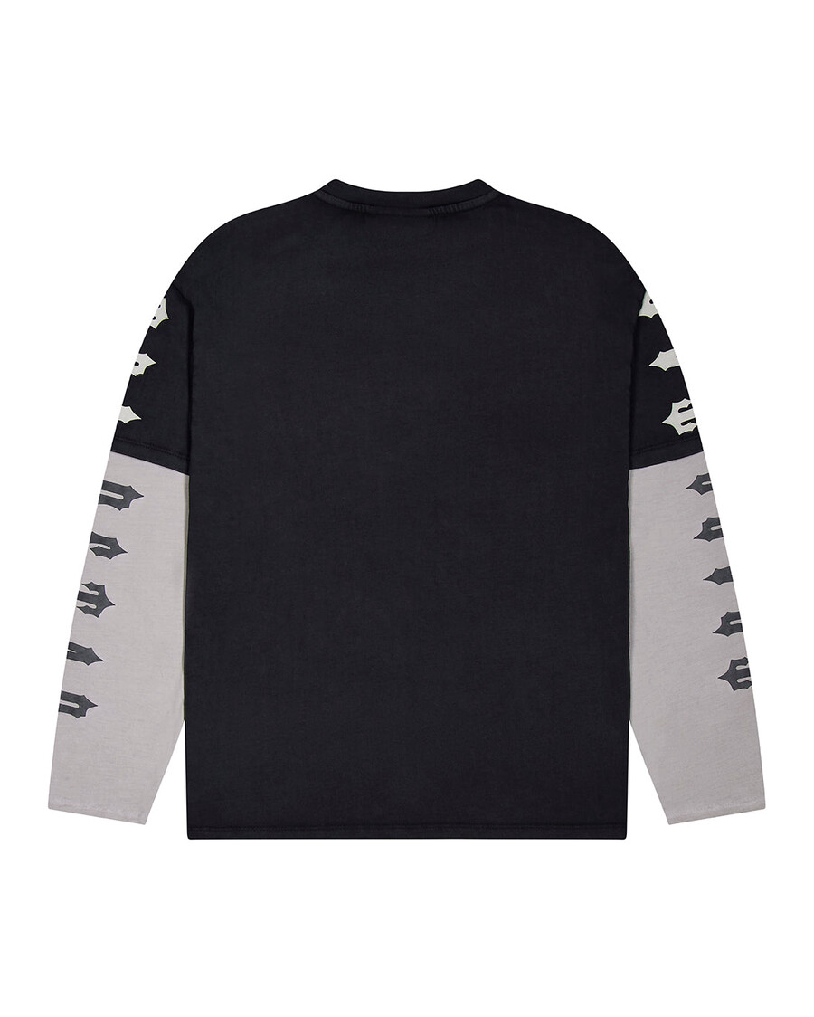 maglietta a maniche lunghe trapstar x ed hardy medusa - nerobianco