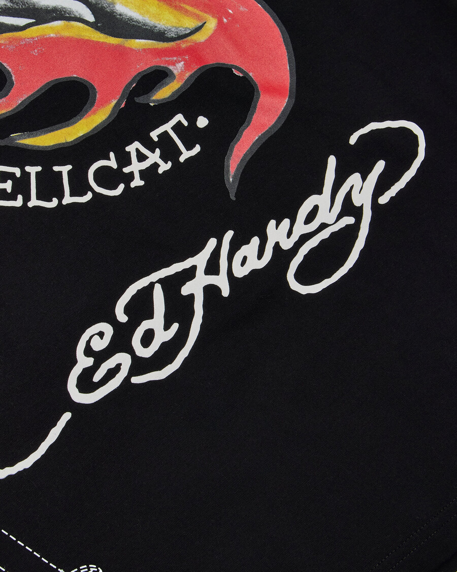 maglietta trapstar x ed hardy hell cat - nera