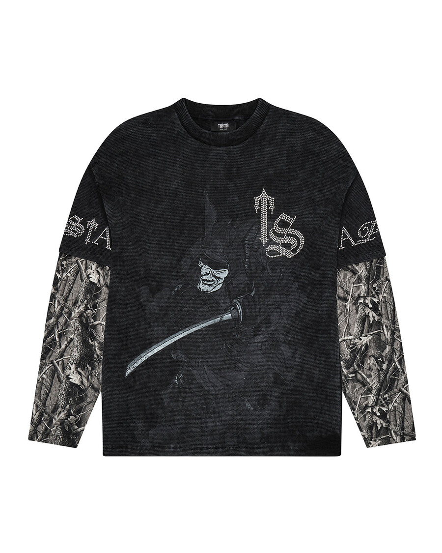 maglietta samurai diamanté ls - nera