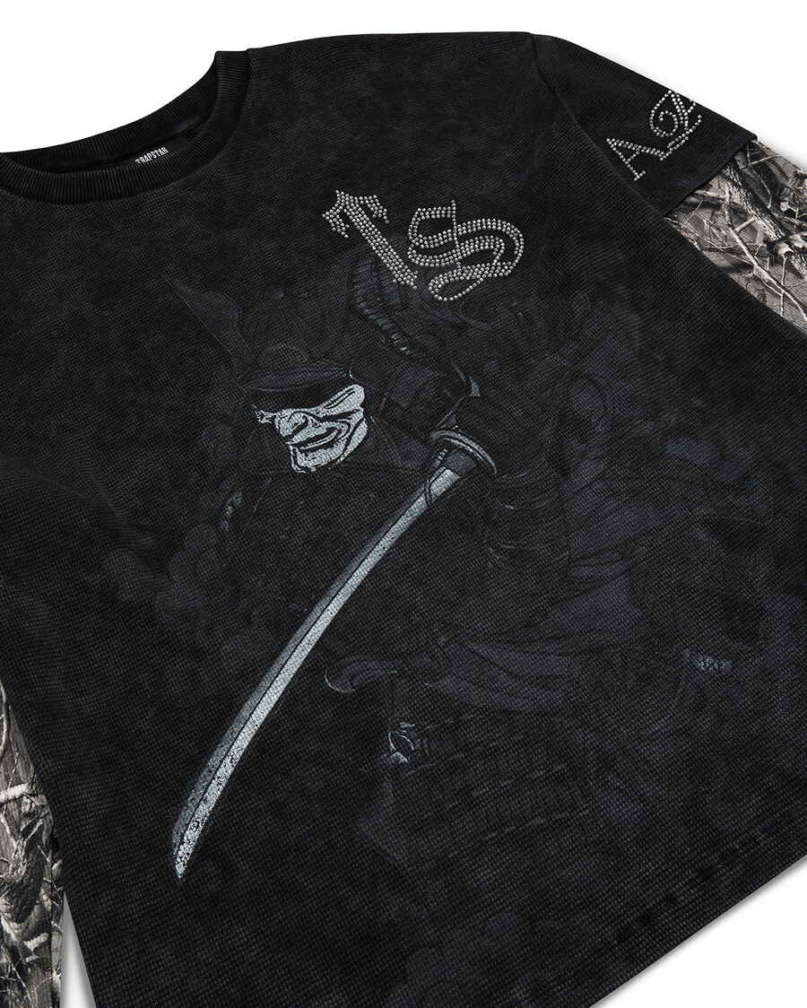 maglietta samurai diamanté ls - nera