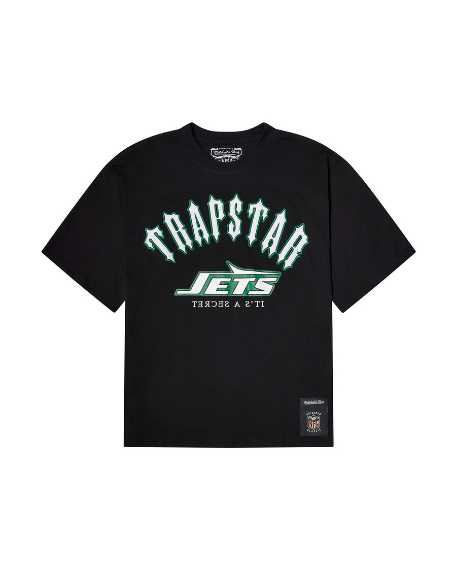 maglietta con logo irongate dei jets trapstar x nfl - nera