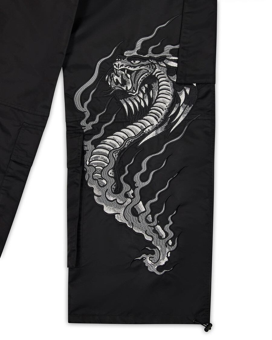 pantaloni cargo hell cat trapstar x ed hardy - neri