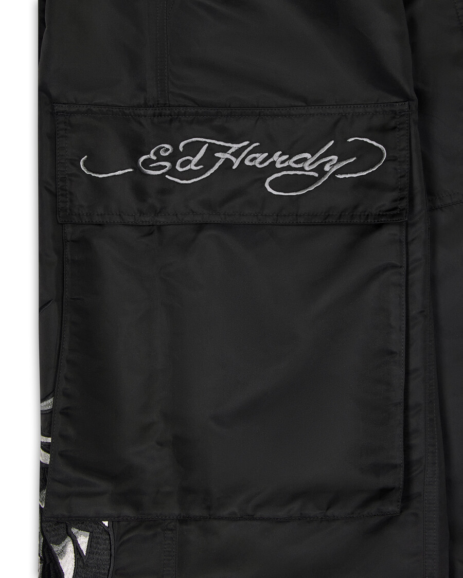 pantaloni cargo hell cat trapstar x ed hardy - neri